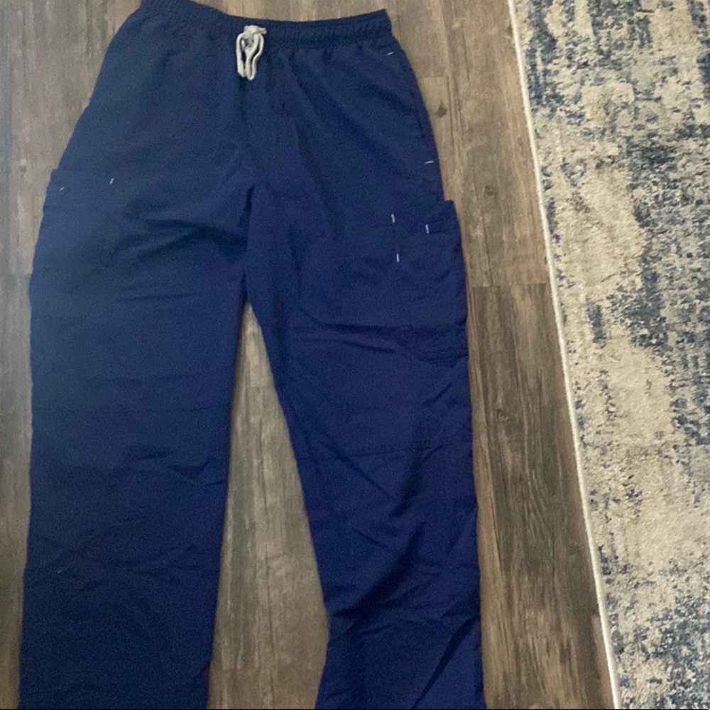 Navy blue grey anatomy scrub bottoms size medium